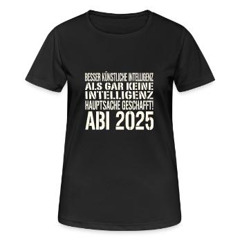 Abi Spruch 2025 - Frauen T-Shirt atmungsaktiv - Schwarz - Vorne - AI Model Female 172 light (172cm)