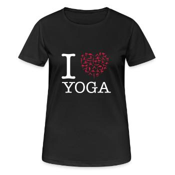 I Heart Yoga - T-shirt respirant Femme - noir - Devant - AI Model Female 172 light (172cm)