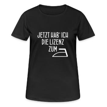 PERMIS DE FER - T-shirt respirant Femme - noir - Devant - AI Model Female 172 light (172cm)