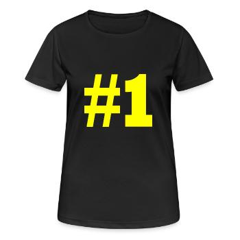 #1 - Frauen T-Shirt atmungsaktiv - Schwarz - Vorne - AI Model Female 172 light (172cm)