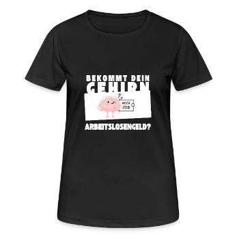 Arbeitsloses Gehirn - Frauen T-Shirt atmungsaktiv - Schwarz - Vorne - AI Model Female 172 light (172cm)
