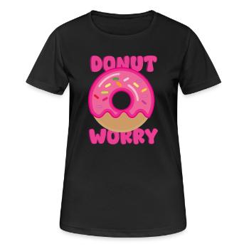 Donut-Sorge - Frauen T-Shirt atmungsaktiv - Schwarz - Vorne - AI Model Female 172 light (172cm)