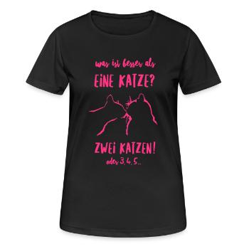 besser als eine Katze - Frauen T-Shirt atmungsaktiv - Schwarz - Vorne - AI Model Female 172 light (172cm)