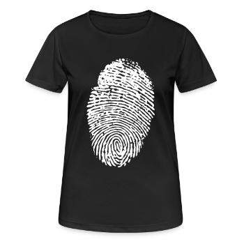 Fingerabdruck - Handzeichen (Vektor) - Frauen T-Shirt atmungsaktiv - Schwarz - Vorne - AI Model Female 172 light (172cm)