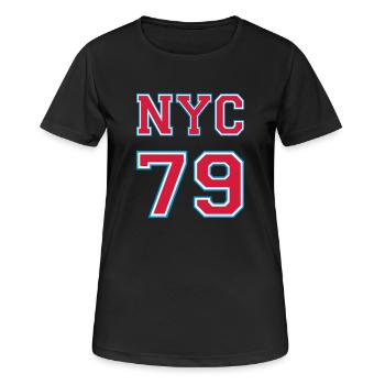 NYC 79 - Frauen T-Shirt atmungsaktiv - Schwarz - Vorne - AI Model Female 172 light (172cm)