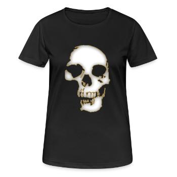 Skull - Frauen T-Shirt atmungsaktiv - Schwarz - Vorne - AI Model Female 172 light (172cm)