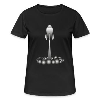 Rakete rocket - Frauen T-Shirt atmungsaktiv - Schwarz - Vorne - AI Model Female 172 light (172cm)