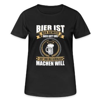 Bier ist der Beweis... - Frauen T-Shirt atmungsaktiv - Schwarz - Vorne - AI Model Female 172 light (172cm)