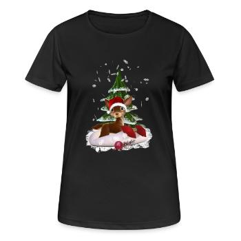 Weihnachtsgeschenk - Frauen T-Shirt atmungsaktiv - Schwarz - Vorne - AI Model Female 172 light (172cm)