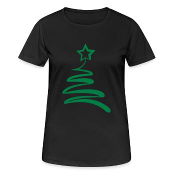 Weihnachtsbaum - Frauen T-Shirt atmungsaktiv - Schwarz - Vorne - AI Model Female 172 light (172cm)