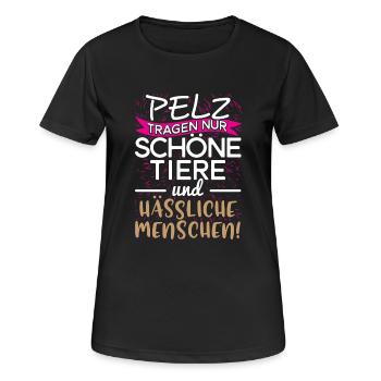 Tierschutz - Pelz ist nur für Tiere bunt - Frauen T-Shirt atmungsaktiv - Schwarz - Vorne - AI Model Female 172 light (172cm)