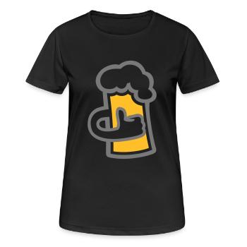 Bière (pouce levé) - T-shirt respirant Femme - noir - Devant - AI Model Female 172 light (172cm)