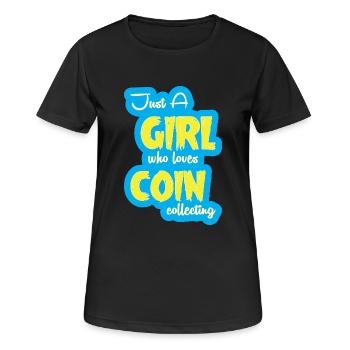 Collectionneur de pièces de monnaie - T-shirt respirant Femme - noir - Devant - AI Model Female 172 light (172cm)
