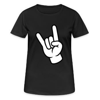 Fête de signature de la main - T-shirt respirant Femme - noir - Devant - AI Model Female 172 light (172cm)