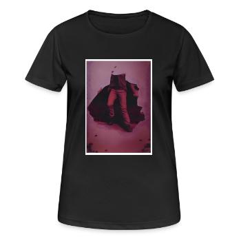 Run - Frauen T-Shirt atmungsaktiv - Schwarz - Vorne - AI Model Female 172 light (172cm)