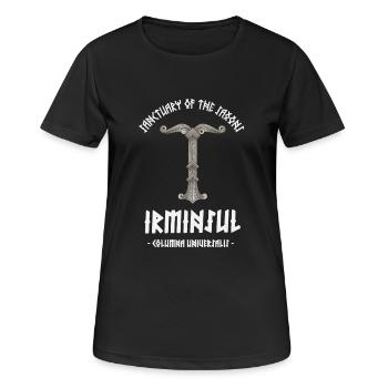 Irminsul - Säule der Welt - Frauen T-Shirt atmungsaktiv - Schwarz - Vorne - AI Model Female 172 light (172cm)