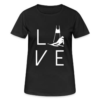 Amour Ski Slalom - T-shirt respirant Femme - noir - Devant - AI Model Female 172 light (172cm)