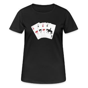 Kartenspiel Westernreiter - Frauen T-Shirt atmungsaktiv - Schwarz - Vorne - AI Model Female 172 light (172cm)