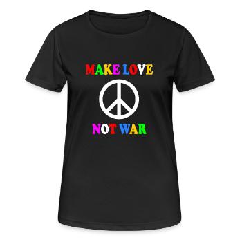 Make love not war - T-shirt respirant Femme - noir - Devant - AI Model Female 172 light (172cm)