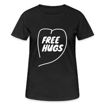 free hugs tshirt - Frauen T-Shirt atmungsaktiv - Schwarz - Vorne - AI Model Female 172 light (172cm)