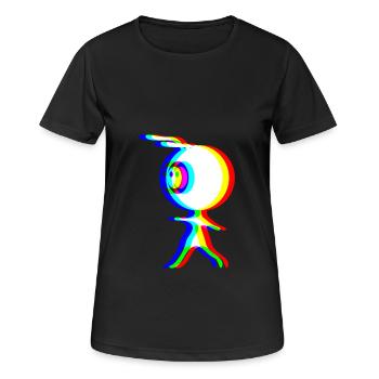 EDM - Alien - Glitch Rave Style - T-shirt respirant Femme - noir - Devant - AI Model Female 172 light (172cm)