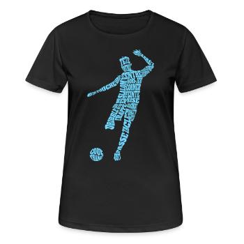Foot Word Art Joueur De Football - T-shirt respirant Femme - noir - Devant - AI Model Female 172 light (172cm)