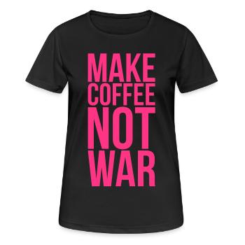 Faire du café, pas la guerre - T-shirt respirant Femme - noir - Devant - AI Model Female 172 light (172cm)
