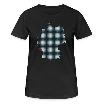 Sarre - Sarrebruck - T-shirt respirant Femme - noir - Devant - AI Model Female 172 light (172cm)