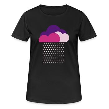Purple clouds - colorful weather, rain, raindrops - Women's Breathable T-Shirt - black - Front - AI Model Female 172 light (172cm)