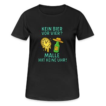 Malle Shirt Saufurlaub Party Kein Bier Vor Vier - Frauen T-Shirt atmungsaktiv - Schwarz - Vorne - AI Model Female 172 light (172cm)