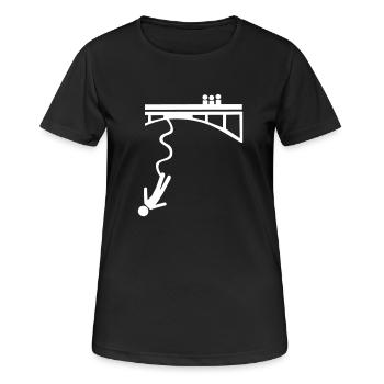 Bungee jumping - Frauen T-Shirt atmungsaktiv - Schwarz - Vorne - AI Model Female 172 light (172cm)