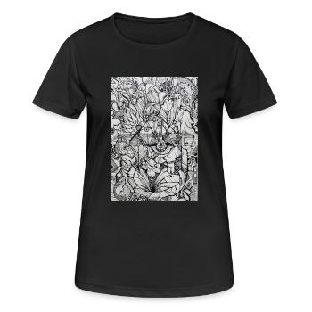Psychedelic Vision - Frauen T-Shirt atmungsaktiv - Schwarz - Vorne - AI Model Female 172 light (172cm)