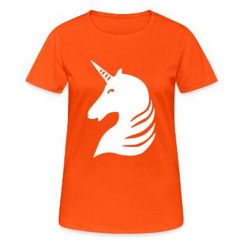 unicorn silhouette - Women's Breathable T-Shirt - neon orange - Front - AI Model Female 172 dark (172cm)