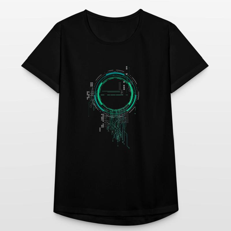 CPU PC PCB Spaceship Code Nerd PC Pixel Coder T-shirt respirant Femme