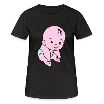 Bébé - T-shirt respirant Femme - noir - Devant - AI Model Female 172 light (172cm)