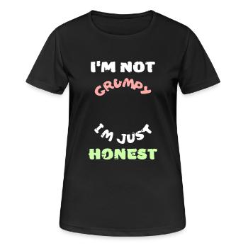 Lustiger mürrisch launisch wütender ehrlich Vektor - Frauen T-Shirt atmungsaktiv - Schwarz - Vorne - AI Model Female 172 light (172cm)