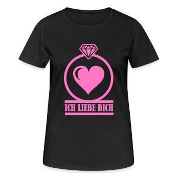 I love you - Women's Breathable T-Shirt - black - Front - AI Model Female 172 light (172cm)