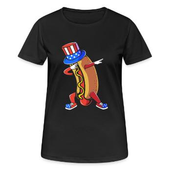 Hot Dog Snack - Women's Breathable T-Shirt - black - Front - AI Model Female 172 light (172cm)