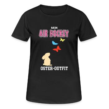 Air Hockey Ostern Air Hockeyspielerin Oster Outfit - Frauen T-Shirt atmungsaktiv - Schwarz - Vorne - AI Model Female 172 light (172cm)