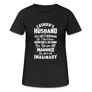 Cashier's Husband - Women's Breathable T-Shirt - black - Front - AI Model Female 172 light (172cm)