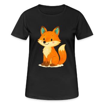 Fox Comic - Women's Breathable T-Shirt - black - Front - AI Model Female 172 light (172cm)