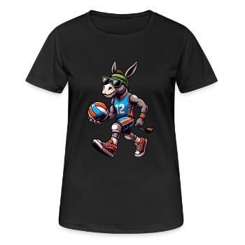 Cooler Volleyball-Esel Mit Stil - Frauen T-Shirt atmungsaktiv - Schwarz - Vorne - AI Model Female 172 light (172cm)