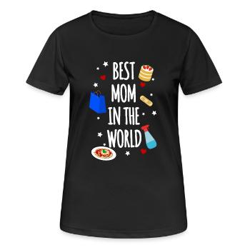 Beste Mama - Frauen T-Shirt atmungsaktiv - Schwarz - Vorne - AI Model Female 172 light (172cm)