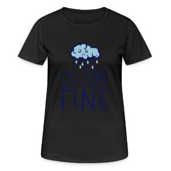 citation nuage i am fine everything triste deprime - T-shirt respirant Femme - noir - Devant - AI Model Female 172 light (172cm)