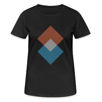 Geometrische Formen - Frauen T-Shirt atmungsaktiv - Schwarz - Vorne - AI Model Female 172 light (172cm)