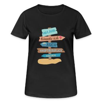Urlaub - Frauen T-Shirt atmungsaktiv - Schwarz - Vorne - AI Model Female 172 light (172cm)