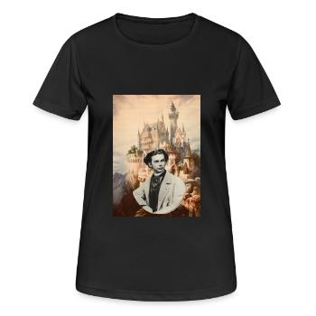Ludwig at Schloss Falkenstein - Frauen T-Shirt atmungsaktiv - Schwarz - Vorne - AI Model Female 172 light (172cm)