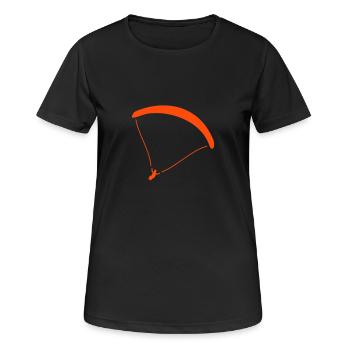 Gleitschirm - Frauen T-Shirt atmungsaktiv - Schwarz - Vorne - AI Model Female 172 light (172cm)