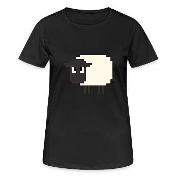 8 Bit Schaf - Frauen T-Shirt atmungsaktiv - Schwarz - Vorne - AI Model Female 172 light (172cm)