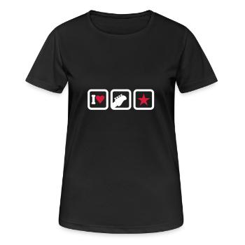 I heart rock stars (2c) - Frauen T-Shirt atmungsaktiv - Schwarz - Vorne - AI Model Female 172 light (172cm)